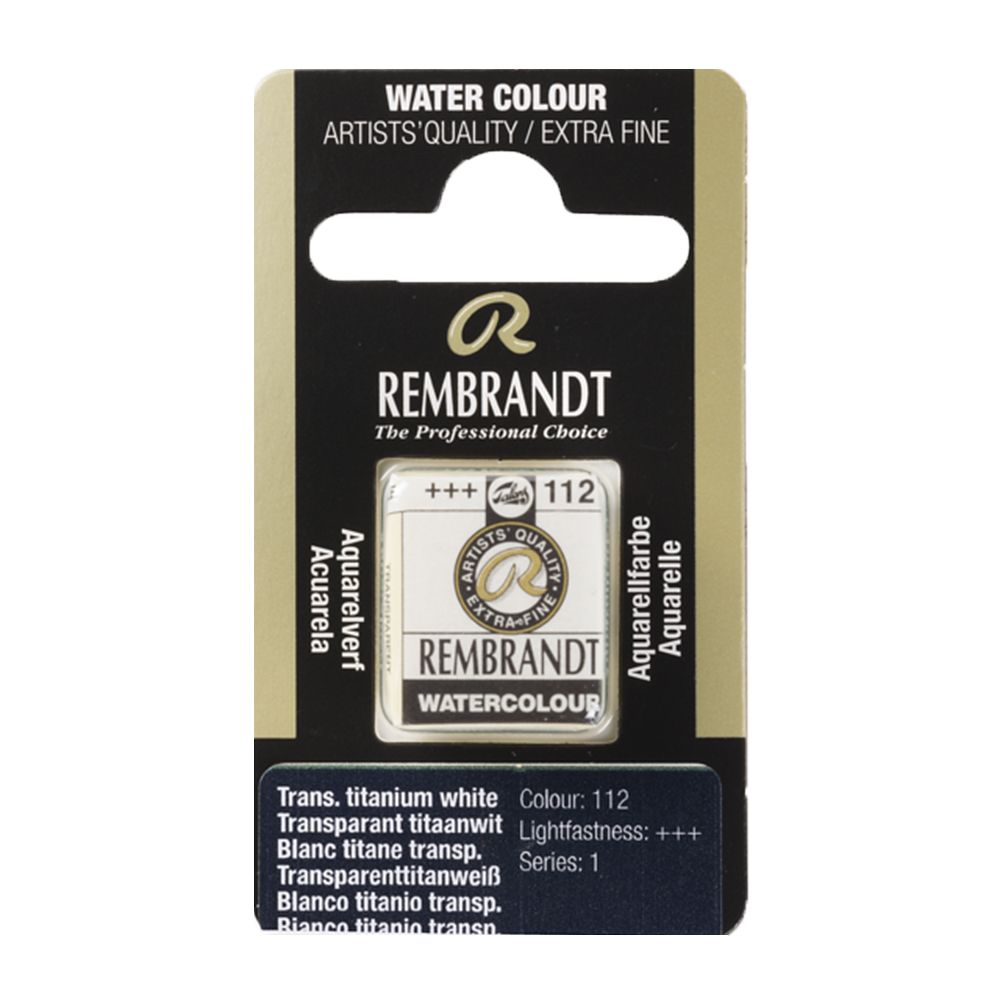 Краски акварельные "Rembrandt", 112 прозрачный титановый белый, кювета