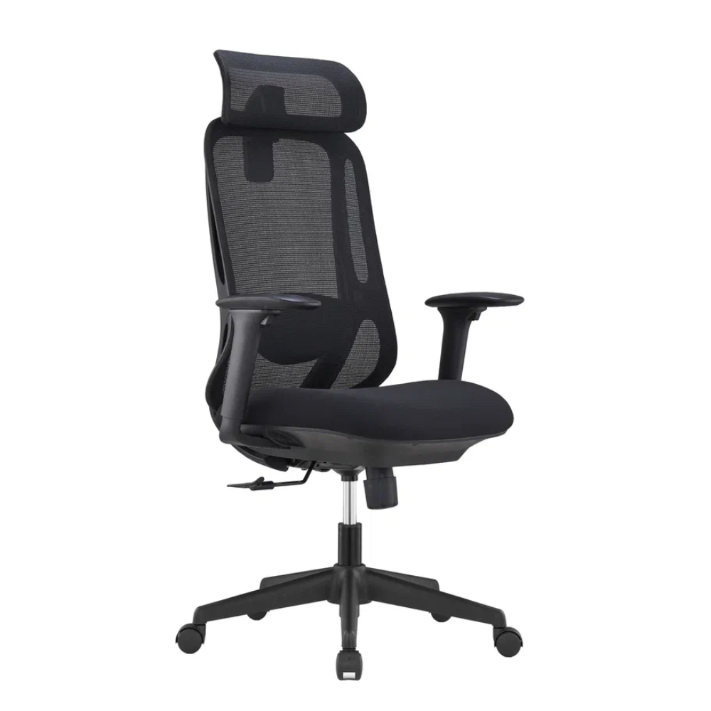 Кресло для руководителя SitZone U-090A, сетка, ткань, пластик, черный, -30%