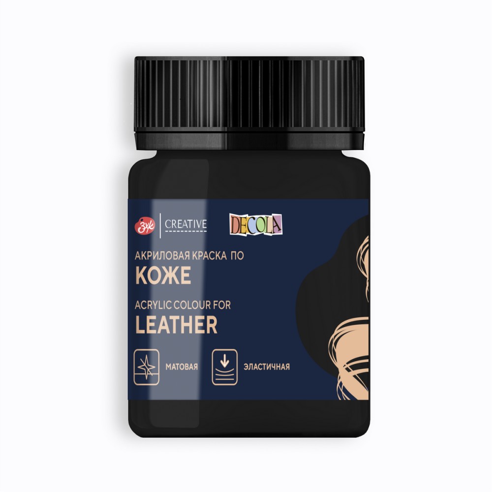 Краска акриловая для кожи "Декола", 810 черная, 50 мл., банка