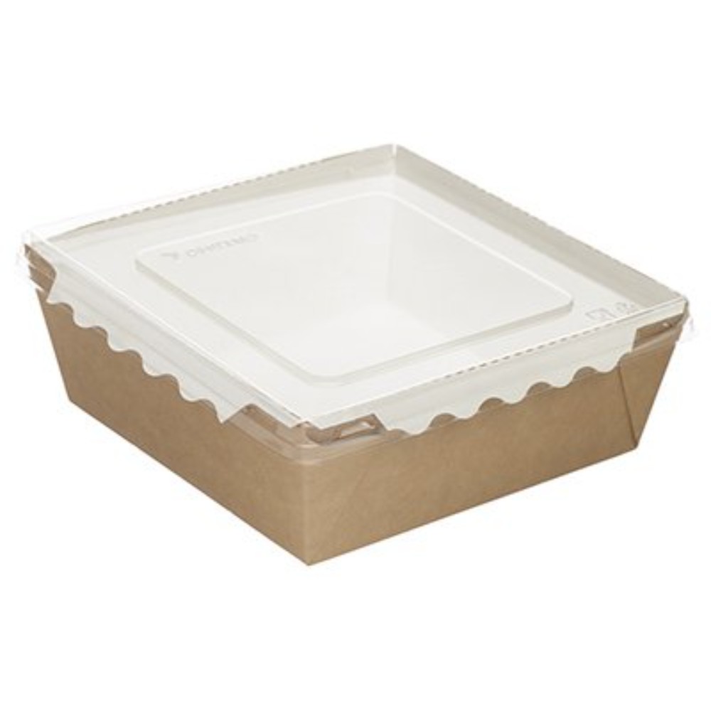 Контейнер бумажный для салата с крышкой, 1200 мл