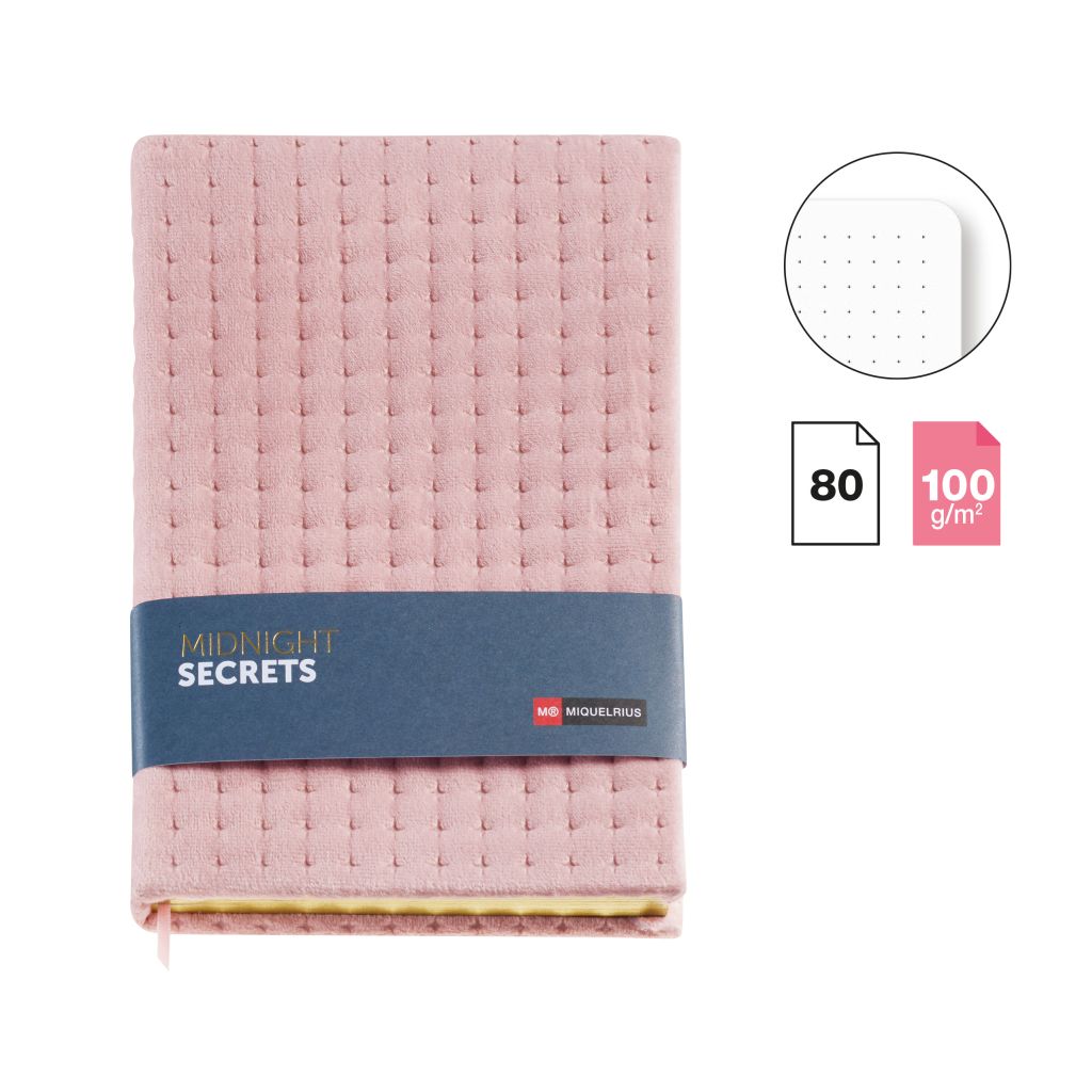Блокнот Miquelrius "Midnight Glitter", А5, 80 листов, розовый