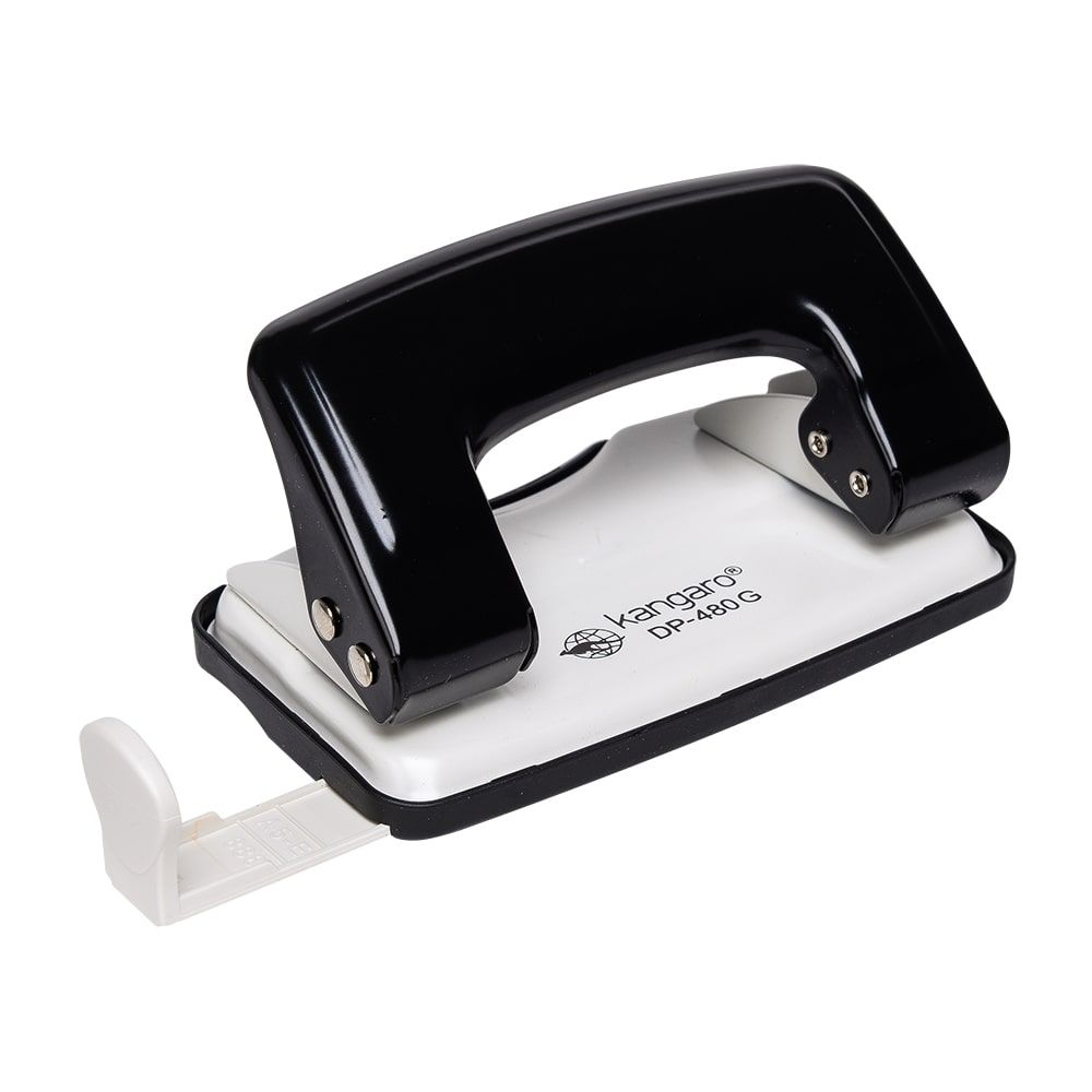 Дырокол Kangaro "DP-480G Inspiro", 12 листов, бежевый, черный