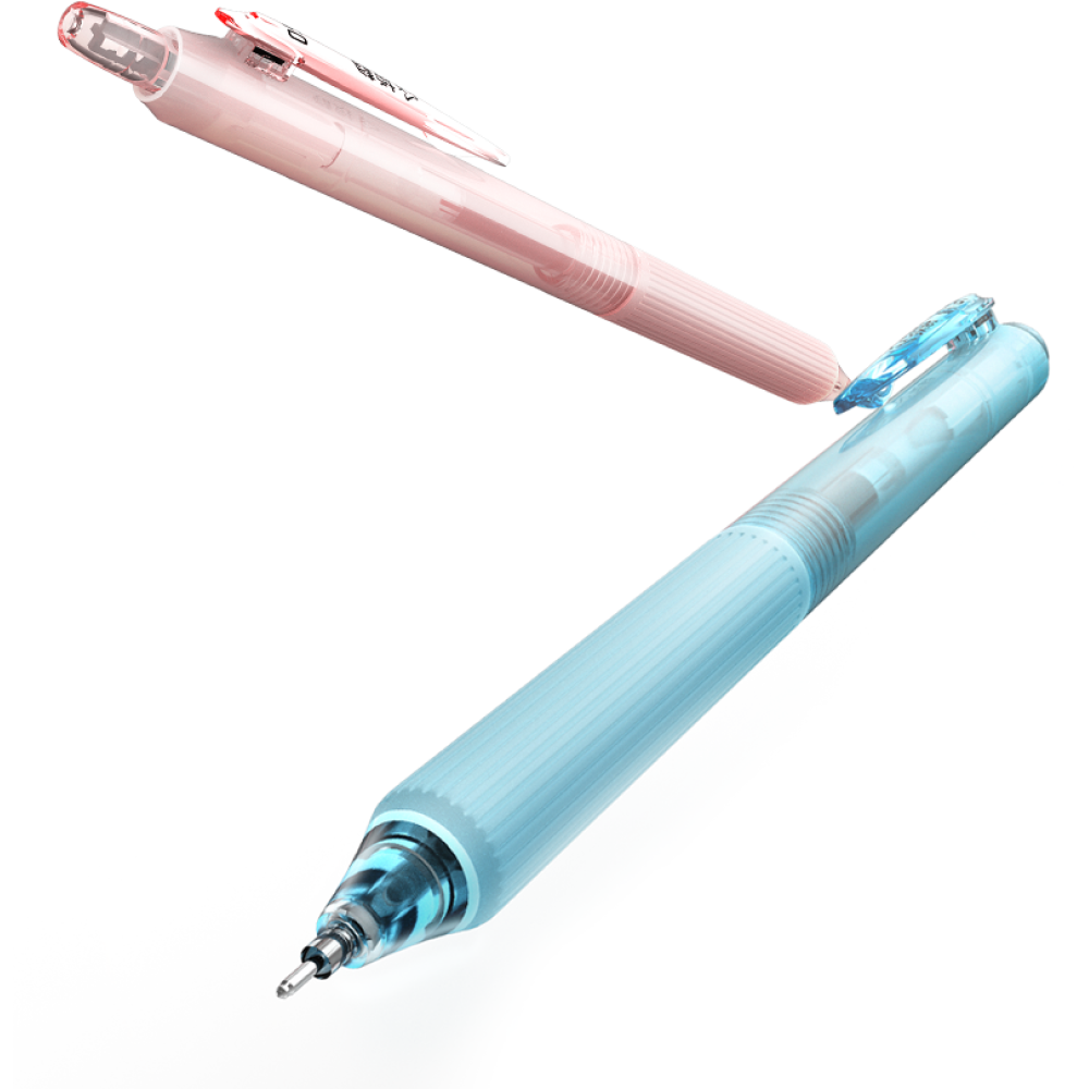 Ручка шариковая автоматическая "Low Viscosity", 0,7 мм, белый, стерж. синий