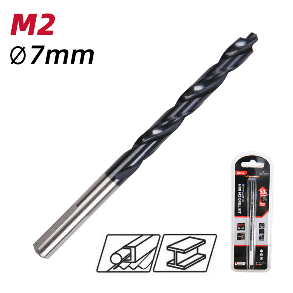 Сверло по металлу Deli RS EDH-MHZ070-E4, 7.0 мм, DIN 338, HSS-TiN - 3