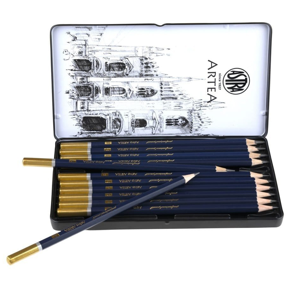 Набор карандашей чернографитных "Artea", 8B-3H, 12 шт.