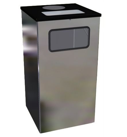 Урна для мусора "Квадро-12", 80 л, хром