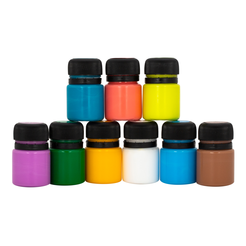 Краска акриловая матовая "Декола тропики", набор 9 цветов, 20 мл, банки - 9