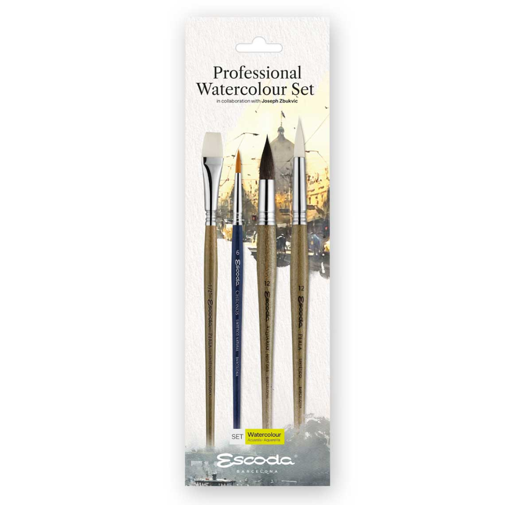 Набор кистей "Escoda. Professional watercolor set", набор 4 шт