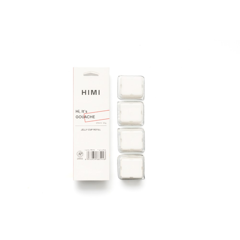 Краски гуашевые "Himi Jelly Cup", белила титановые, набор рефилов 4 шт., 30 мл.