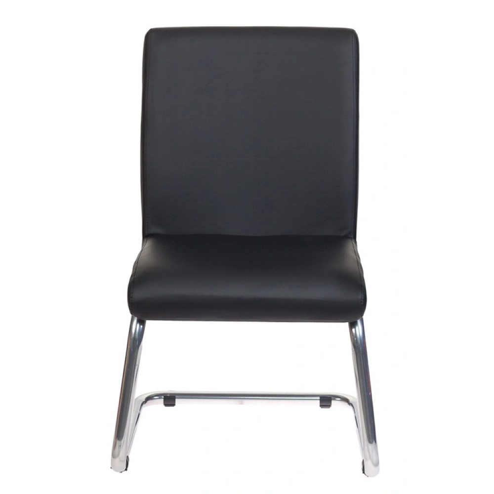 Кресло на полозьях "Бюрократ CH-250-V", экокожа, черный, металл хром - 4