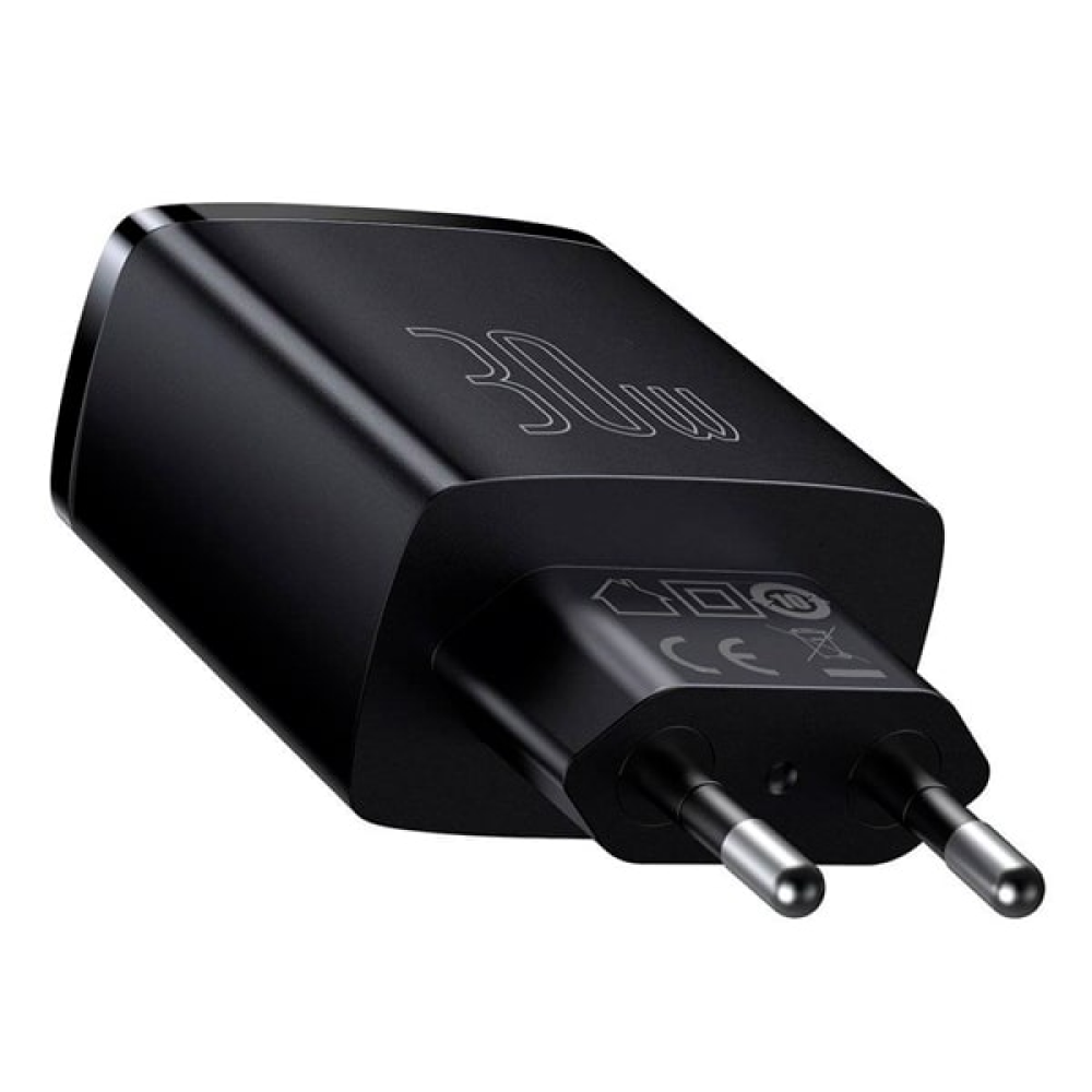 Сетевое зарядное устройство Baseus CCXJ-E01 Compact Quick Charger 2U+C 30W Black - 3