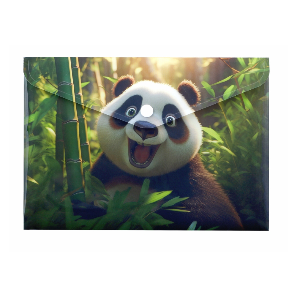 Папка-конверт на кнопке "Panda", A5, разноцветный