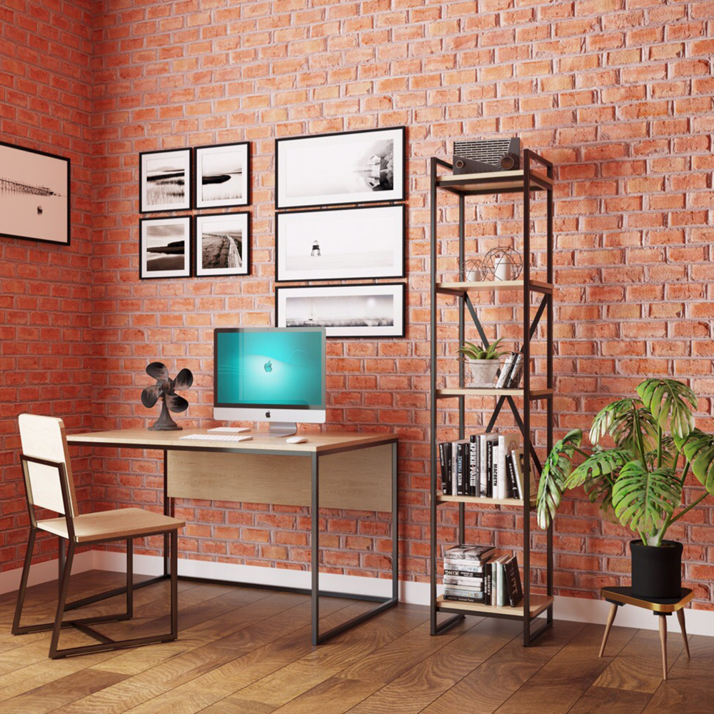 Стеллаж "Loft CH-2", 400х350х1820 мм, черный, белый крафт - 4
