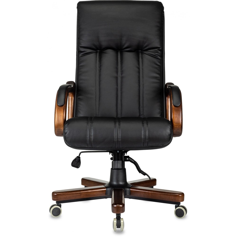 Кресло для руководителя Бюрократ T-9932WALNUT, экокожа, черный, металл, дерево