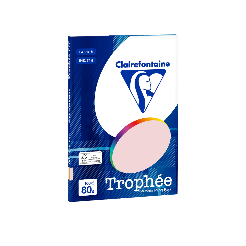 Бумага цветная "Trophée", А4, 100 листов, 80 г/м2, ассорти пастель