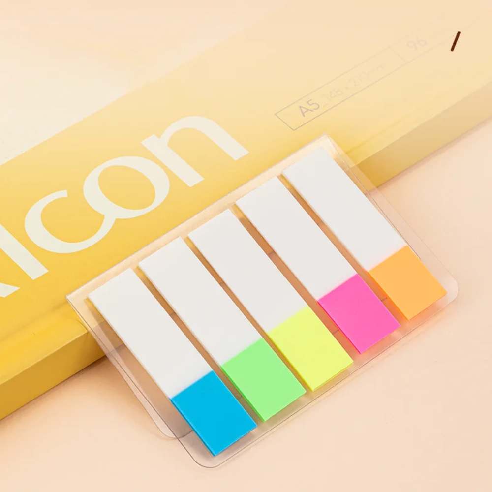 Закладки пластиковые "Deli", 12x44 мм, 100 штук, ассорти