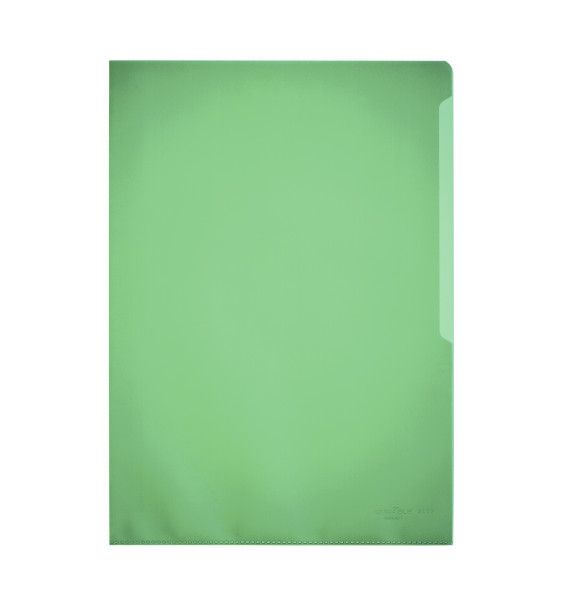 Папка-уголок "Durable", A4, 120 мк, пластик, зеленый