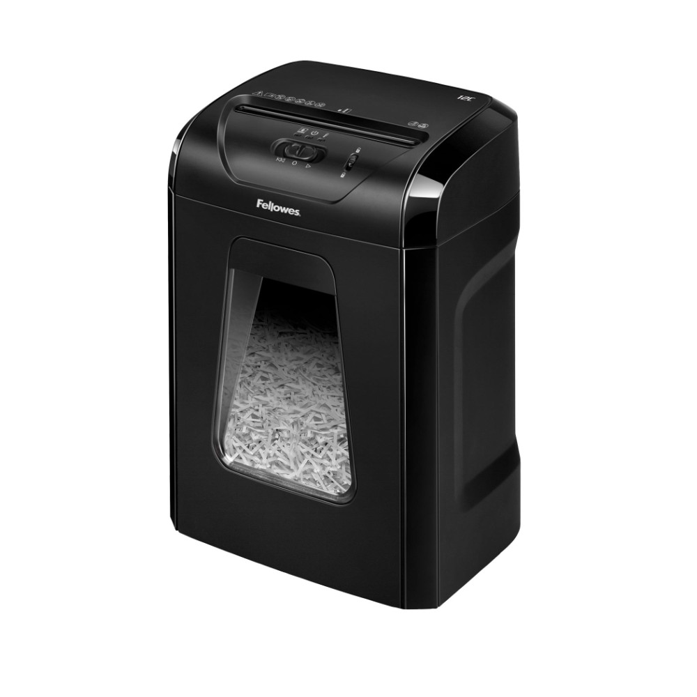 Уничтожитель Fellowes PowerShred 12C, DIN P-4, 4х40мм, 12 листов, 18 литров, Safety Lock - 3