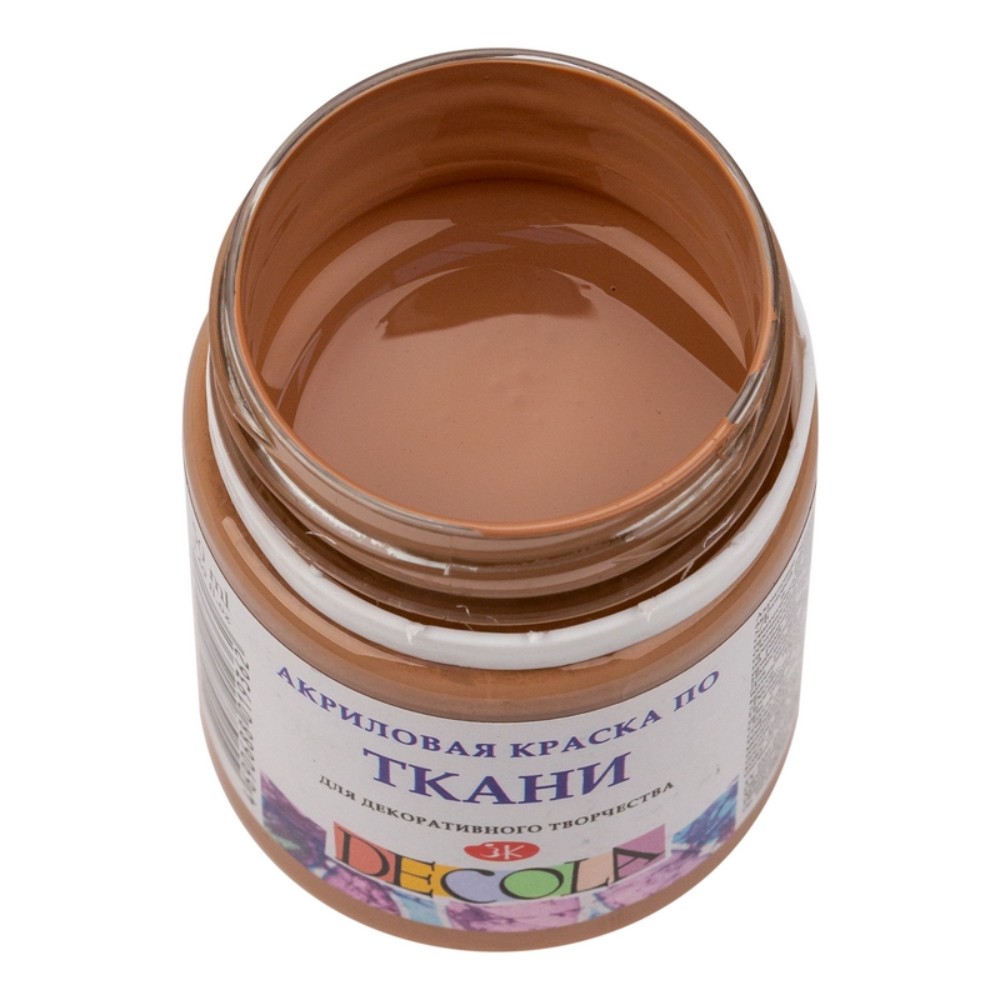Краска акриловая по ткани "Декола", 434 кофейная, 50 мл., банка