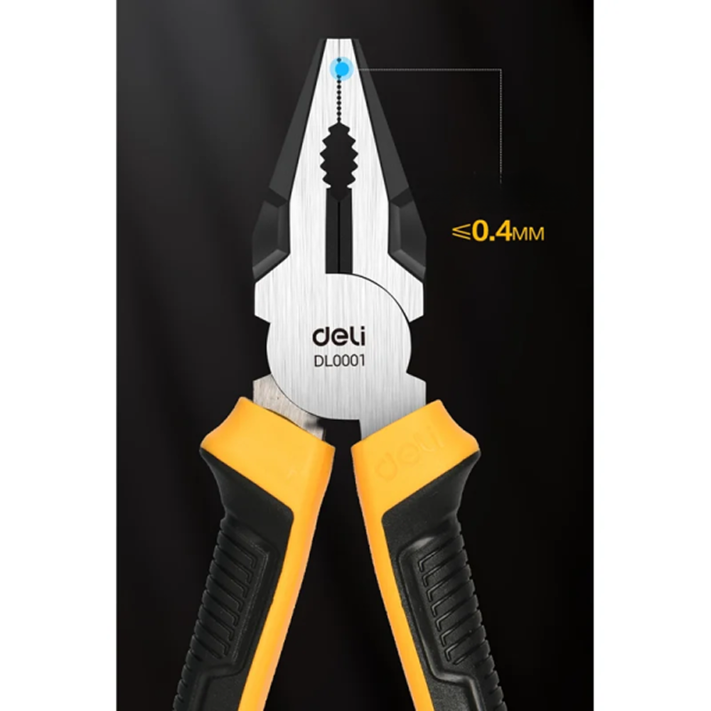 Плоскогубцы Deli YS EDL0003, 200 мм, 2-х компонентные рукоятки - 10