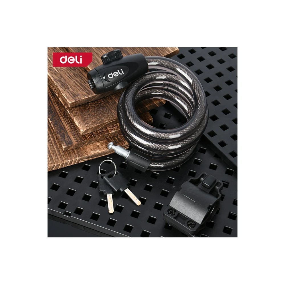 Замок тросовый велосипедный Deli YS EDL508063, 15х1200мм, ключи 2 шт - 3