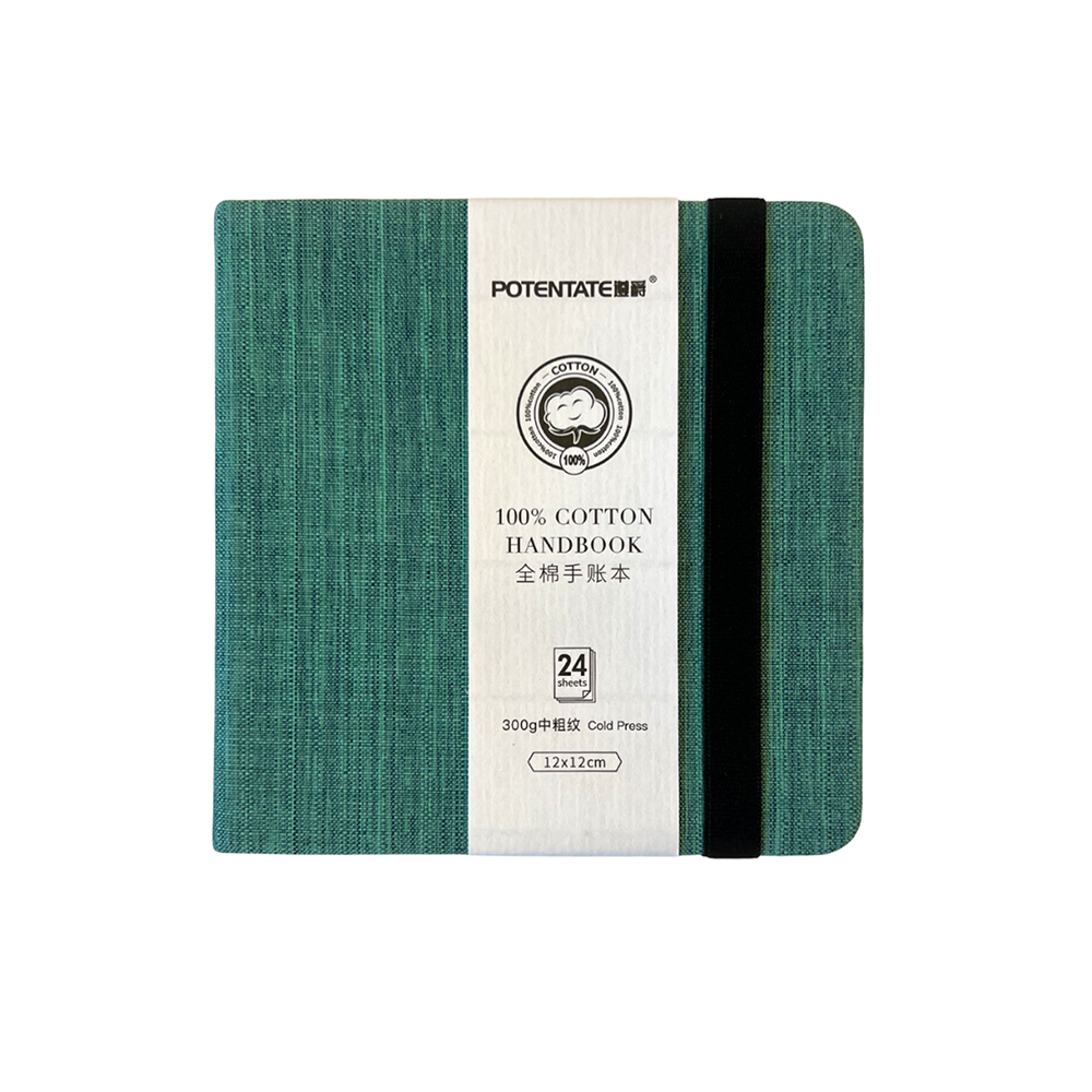 Cкетчбук для акварели "Potentate", холодный пресс, 12х12 см, 300 г/м2, 24 листа, бирюзовый