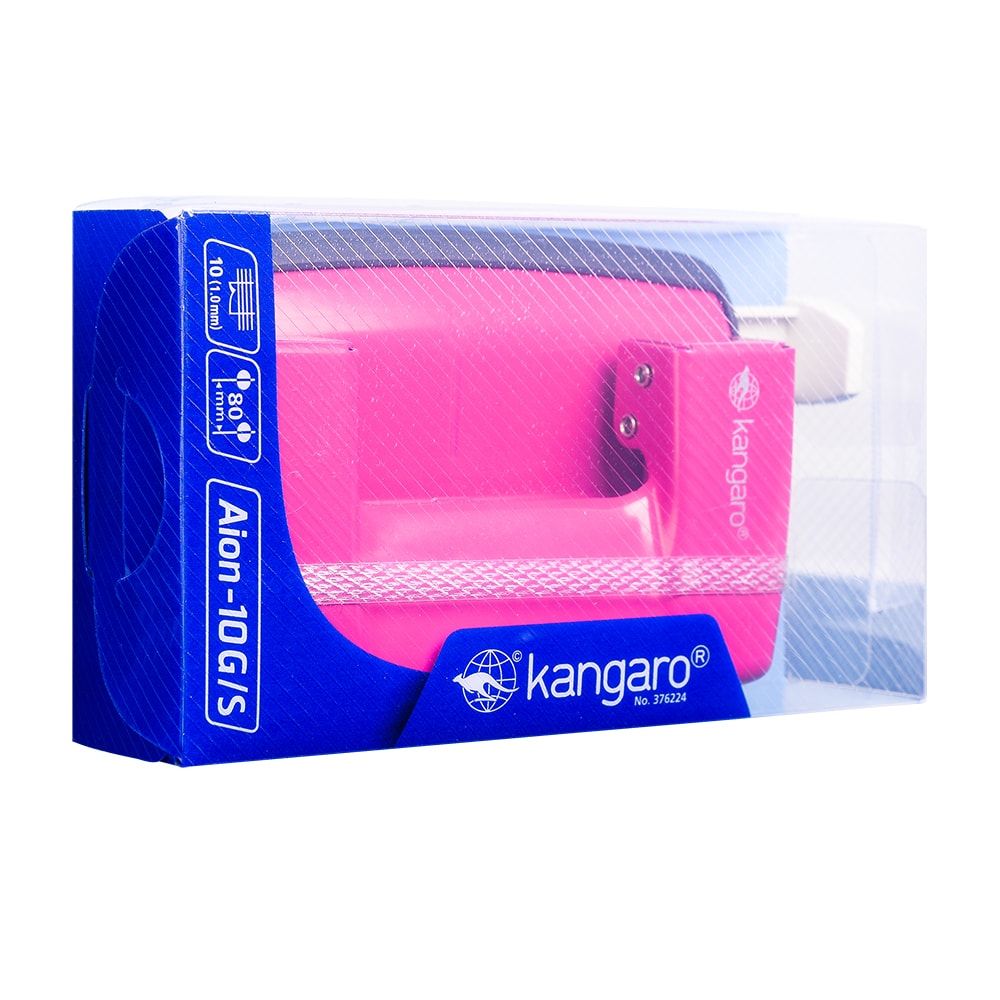 Дырокол "Aion-10G", 10 листов, розовый