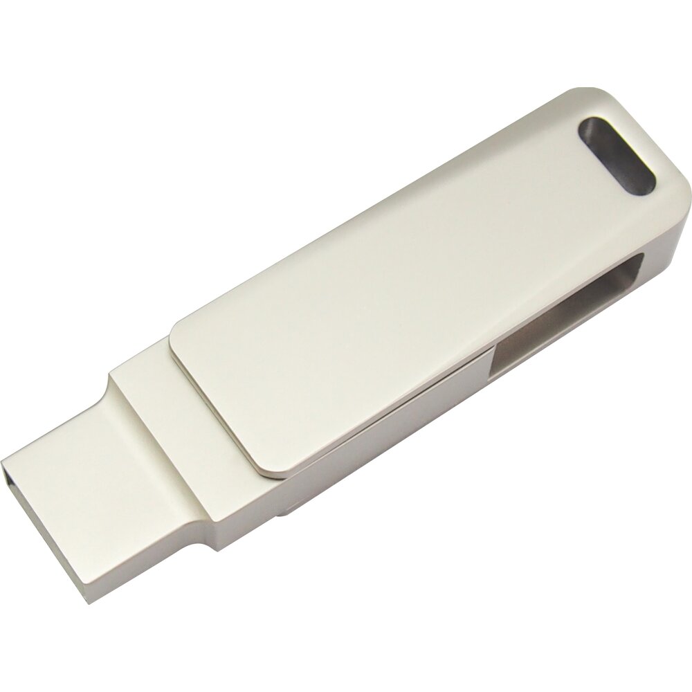 USB Flash накопитель 3.0 32 Gb СК-046, TypeC Dual, металл, серебристый   - 4