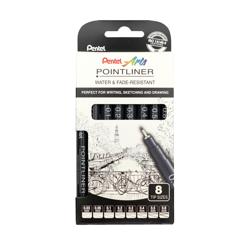 Набор ручек капиллярных "Pointliner", 8 шт