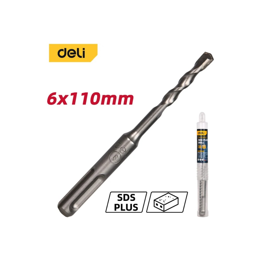 Бур по бетону Deli YS EDH-Y06110, 6x110 мм, SDS-PLUS