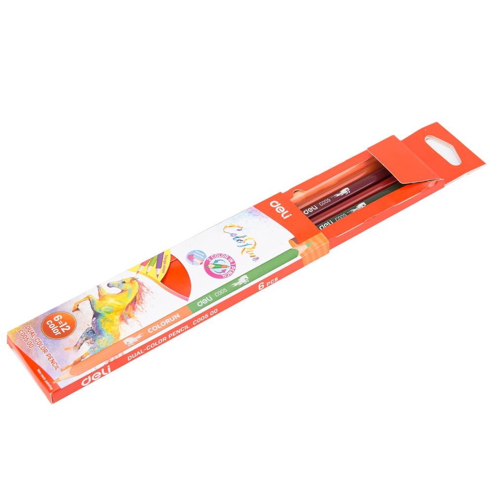 Цветные карандаши "ColoRun", двусторонние, 12 цветов