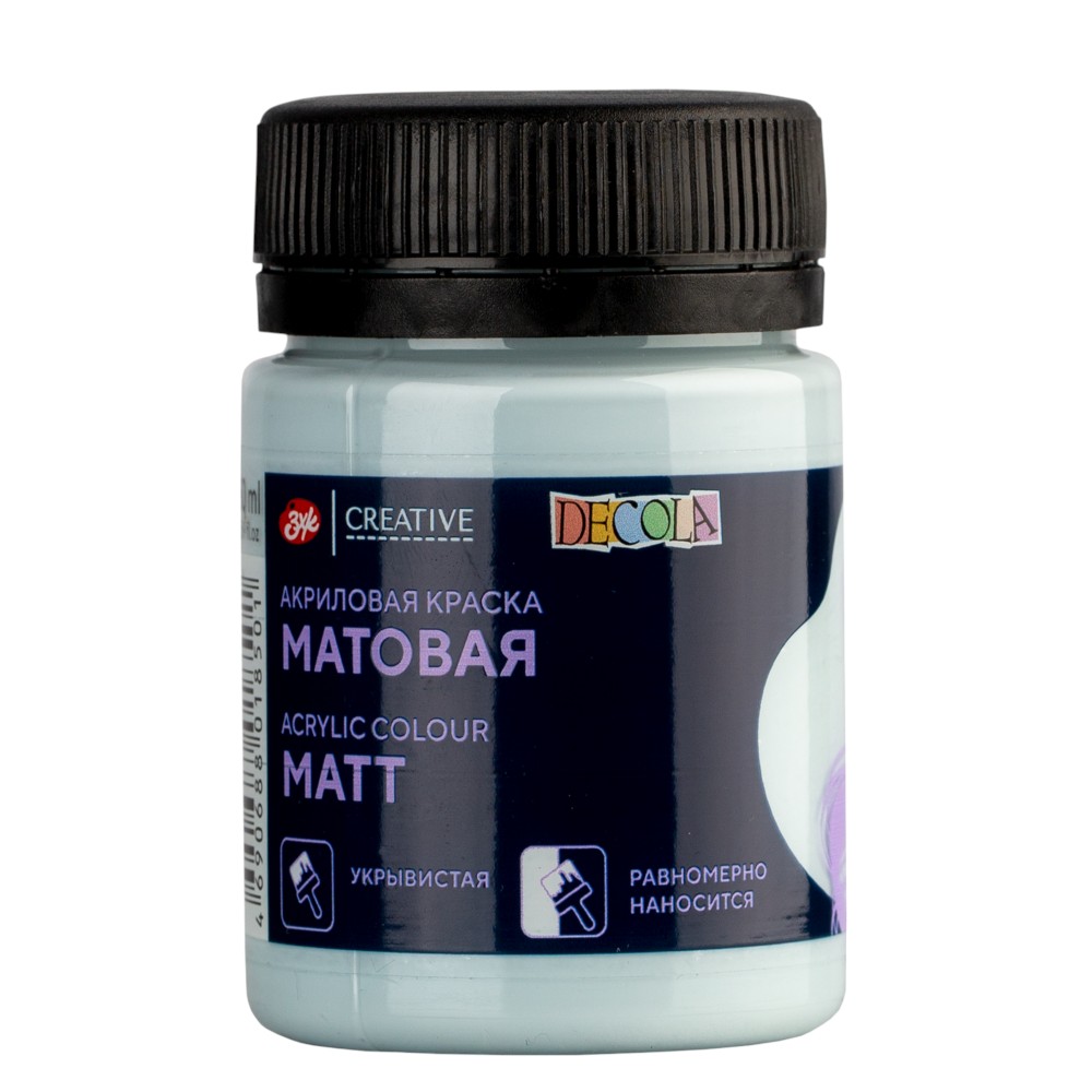 Краска акриловая матовая "Декола", 534 светло-голубая, 50 мл., банка