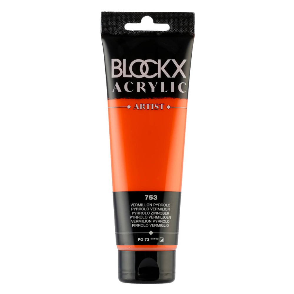 Краски акриловые "Blockx", 753 пиррол вермилион, 120 мл