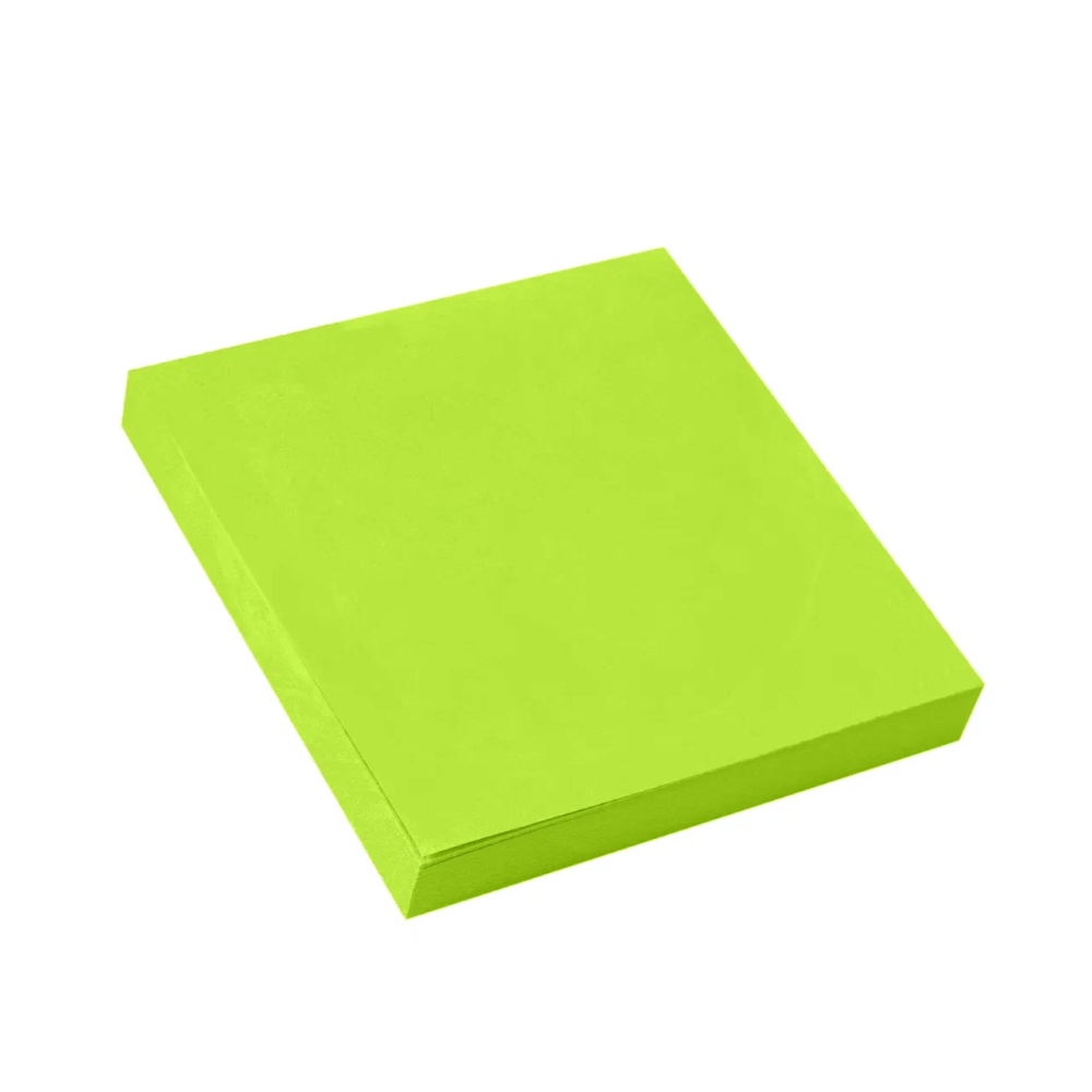 Бумага для заметок на клейкой основе "Yesli:", 75x75 мм, 100 листов, зеленый неон