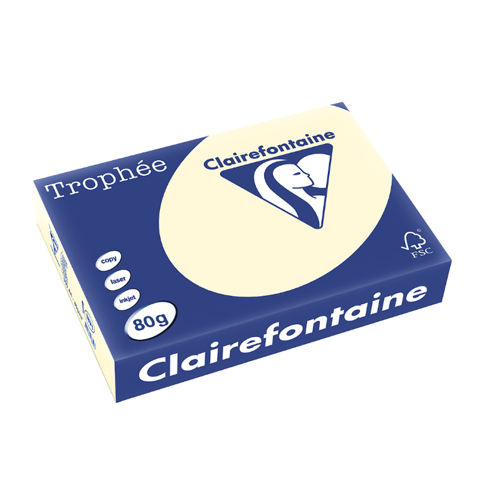Бумага цветная "Trophée", А4, 500 листов, 80 г/м2, кремовый, -50%