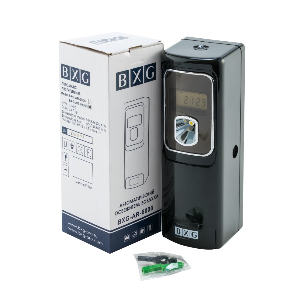 Диспенсер для аэрозольного освежителя воздуха BXG-AR-6006B, электронный, черный