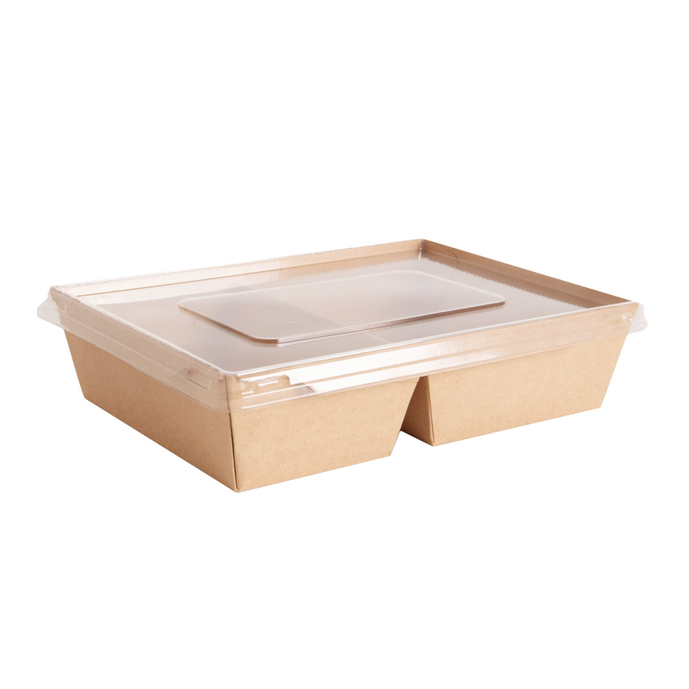 Контейнер бумажный для салата с крышкой, 1000 мл