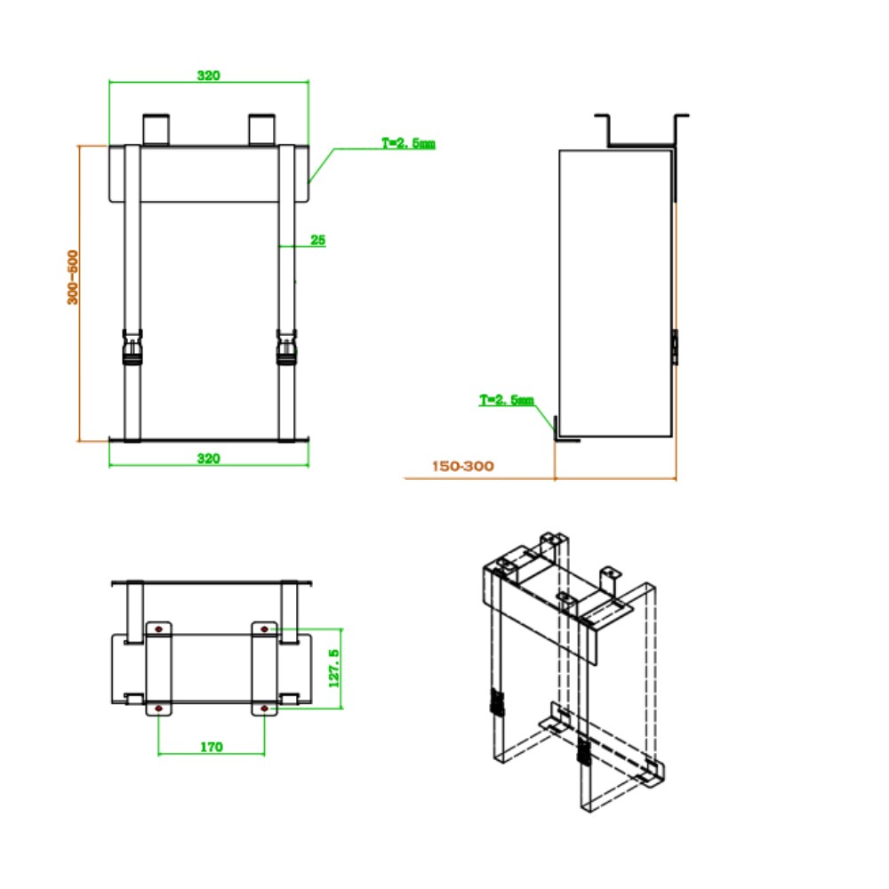 Держатель для системного блока "AK-MF10L-WT", белый