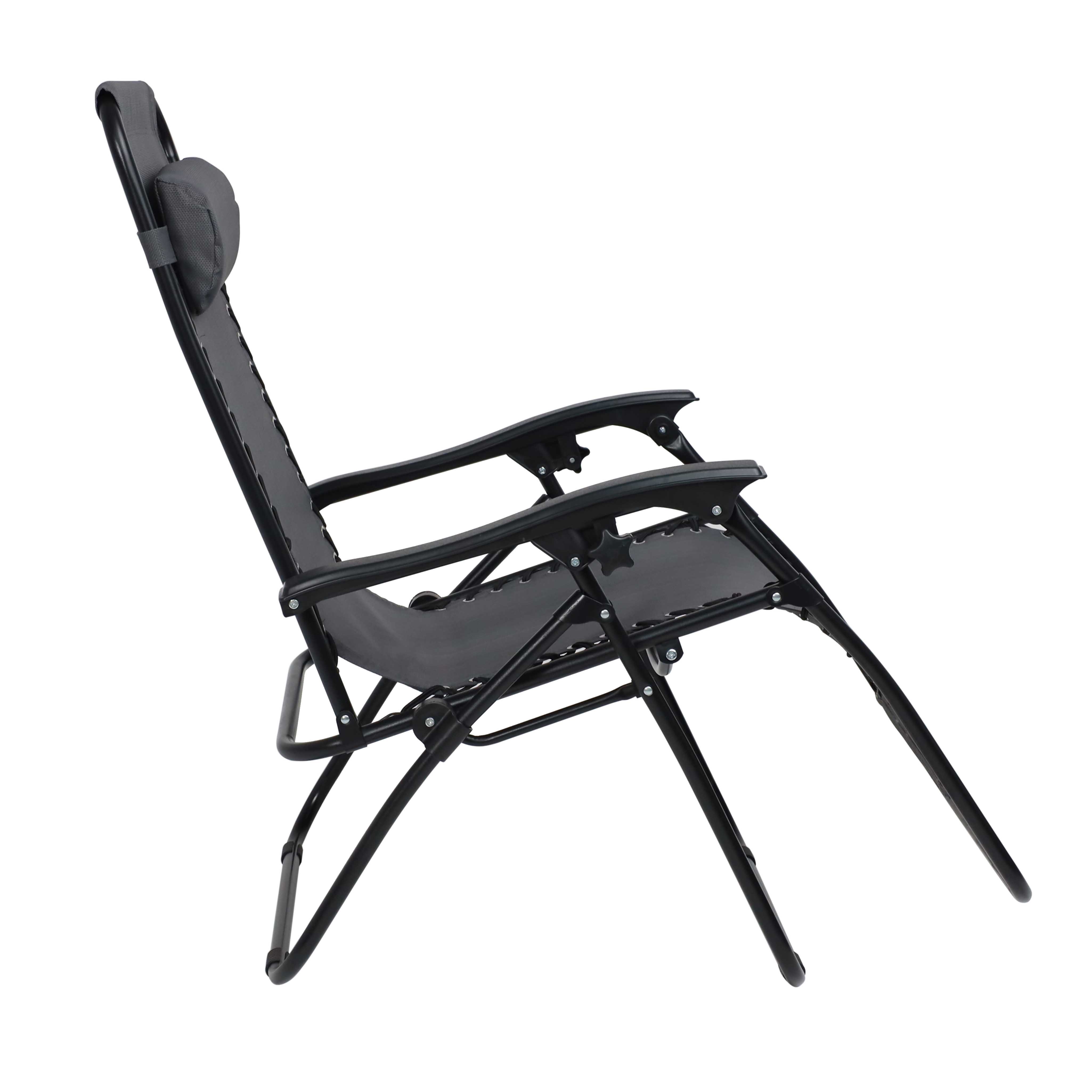 Кресло складное AksHome RELAX, ткань, серый, сталь черная - 10