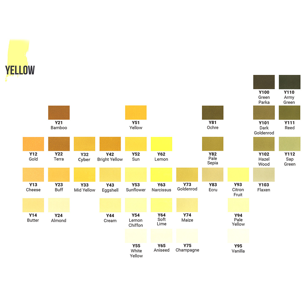 Маркер перманентный двусторонний "Sketchmarker Brush", Y93 цитрус