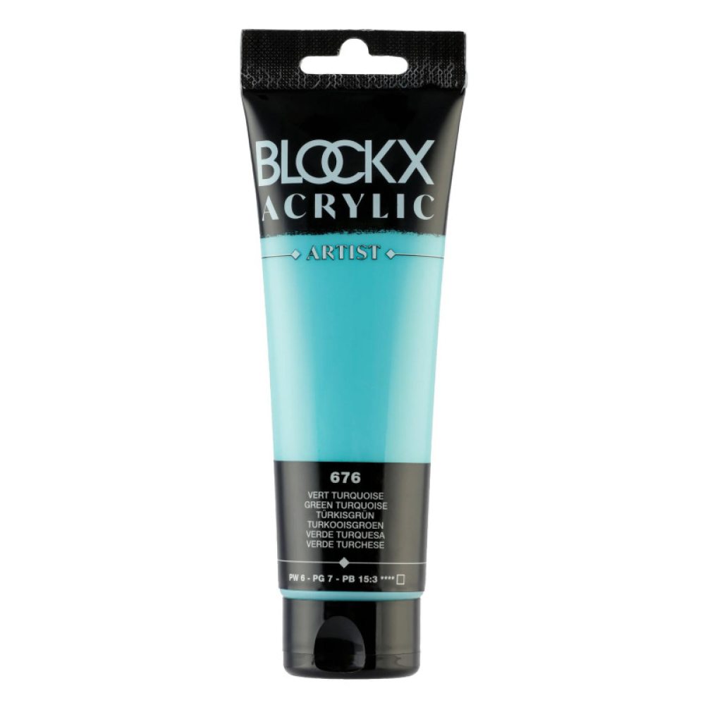 Краски акриловые "Blockx", 676 бирюзовый зеленый, 120 мл