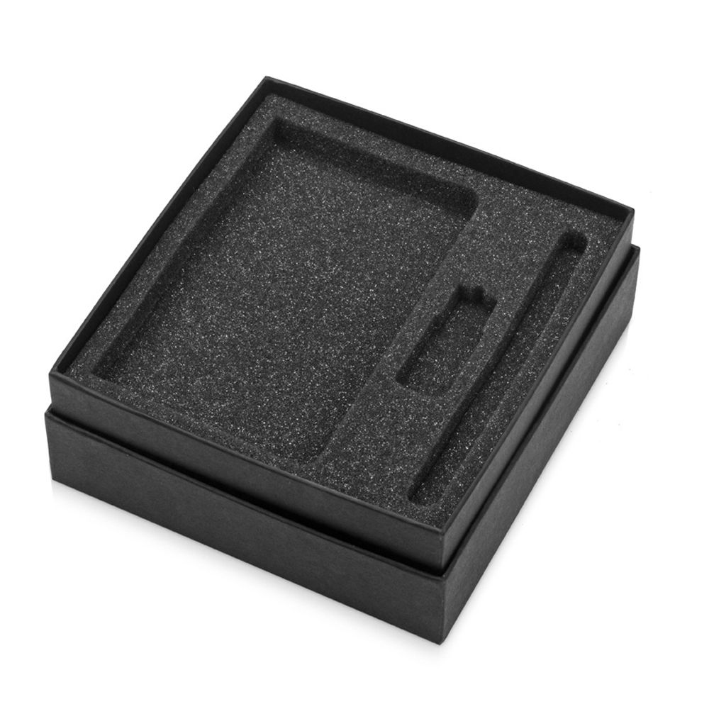 Коробка подарочная "Smooth M" для ручки, флешки и блокнота A6, черный