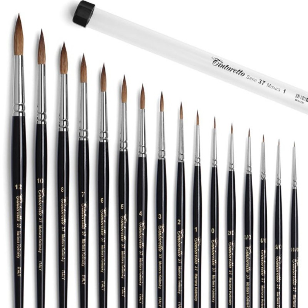 Кисть для рисования "Tintoretto  Martora Kolinsky SIB", сибирский колонок, круглая, №1