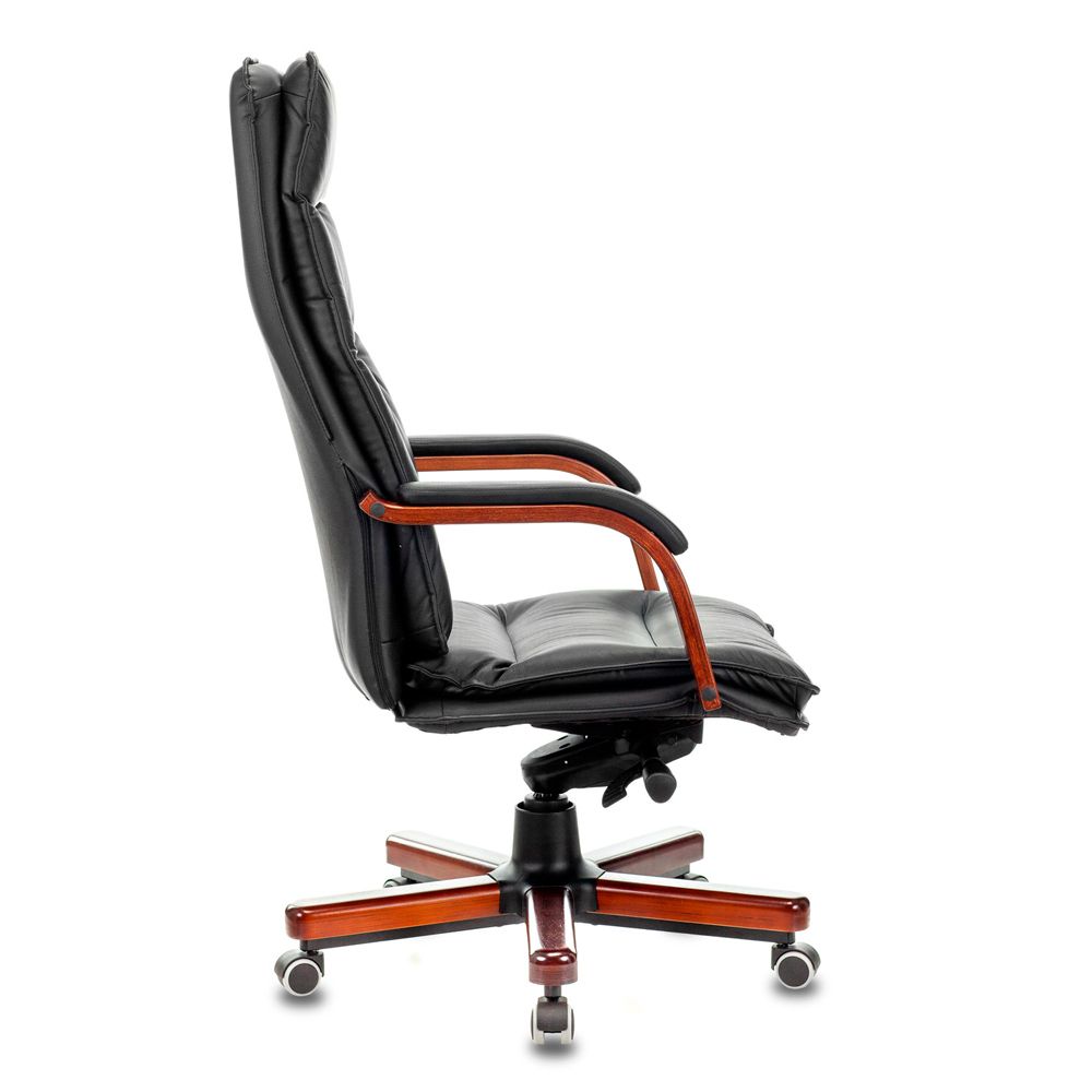 Кресло для руководителя Бюрократ "T-9927WALNUT", кожа, дерево, черный