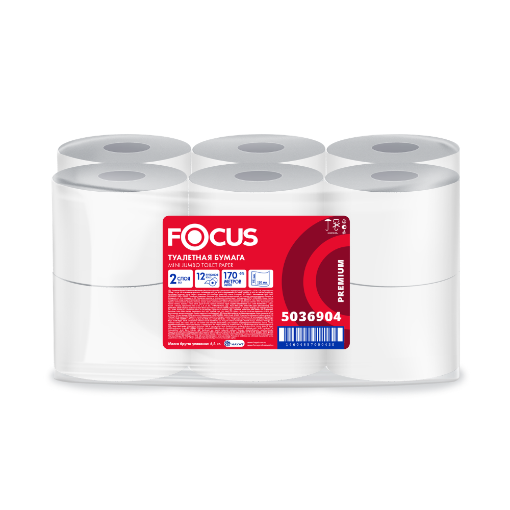 Бумага туалетная Focus Premium, 170 метров, 100% целлюлоза
