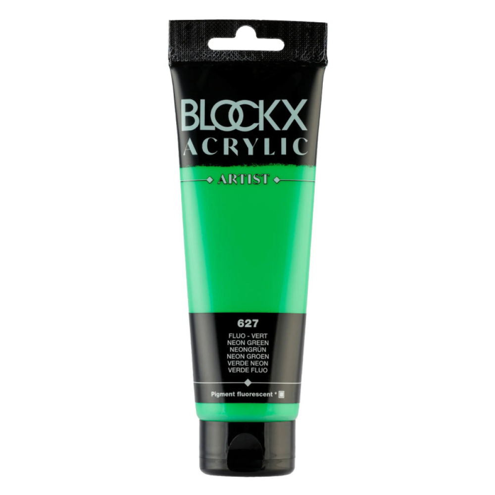 Краски акриловые "Blockx", 627 неоновый зеленый, 120 мл