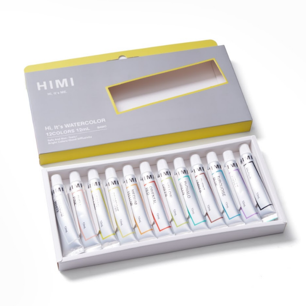 Краски акварельные "Himi Miya", 12 цветов, тубы