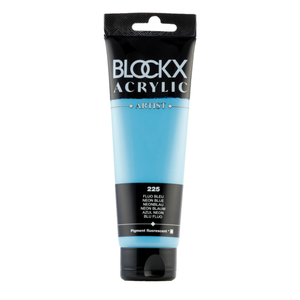 Краски акриловые "Blockx", 225 неоновый голубой, 120 мл
