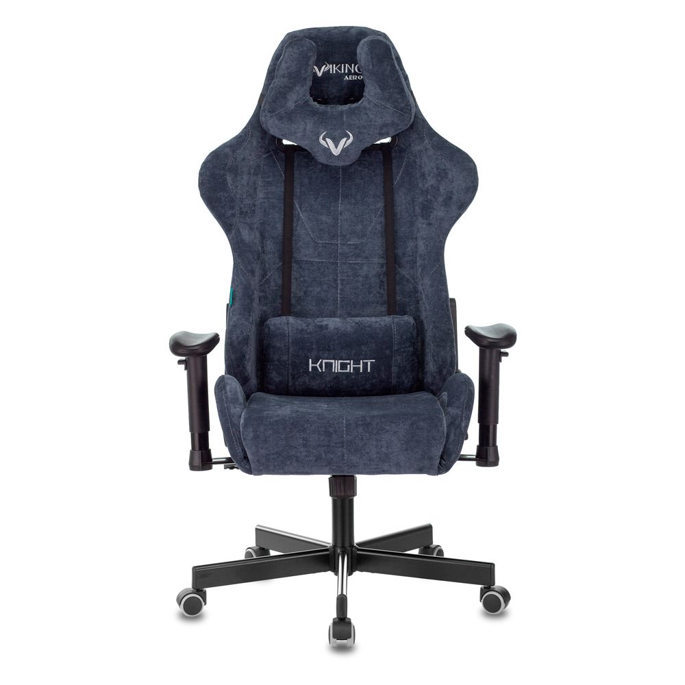 Кресло игровое Zombie "VIKING KNIGHT Fabric", ткань, металл, синий