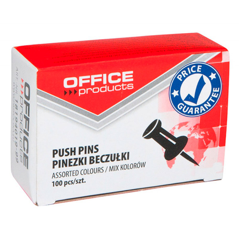 Иглы-кнопки Office products "Пешки", 100 шт, ассорти